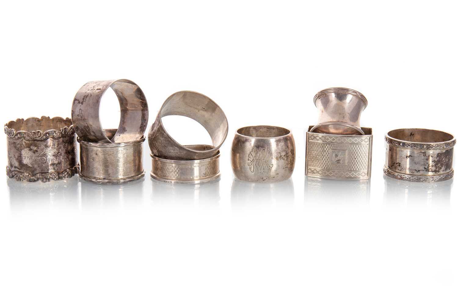 GROUP OF NAPKIN RINGS,