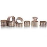 GROUP OF NAPKIN RINGS,