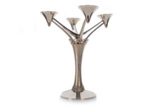 * MODERNIST SILVER FOUR BRANCH CANDELABRUM, STUART DEVLIN, LONDON 1975