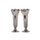 PAIR OF EDWARDIAN SILVER VASES, SHEFFIELD 1909