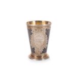 RUSSIAN IMPERIAL SILVER GILT AND NIELLO BEAKER LATE 19TH CENTURY