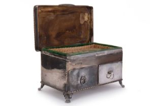 EDWARDIAN SILVER JEWELLERY BOX, G.N.R.W, CHESTER, 1907