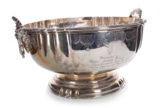 IMPRESSIVE GEORGE V SILVER PRESENTATION BOWL, MAKER RUBBED (POSSIBLY ADIE BROS.), LONDON 1922, RETAI