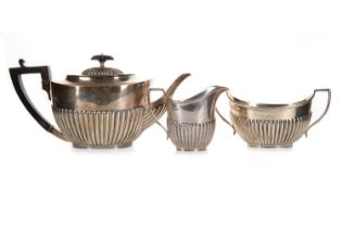 EDWARDIAN SILVER THREE PIECE BACHELOR'S TEA SERVICE, GEORGE EDWARD & SONS (DAVID & GEORGE EDWARD)