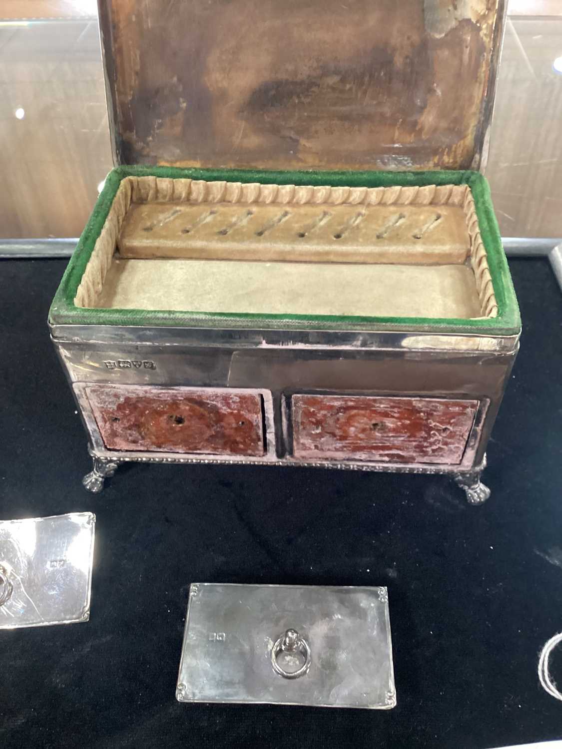 EDWARDIAN SILVER JEWELLERY BOX, G.N.R.W, CHESTER, 1907 - Bild 8 aus 11