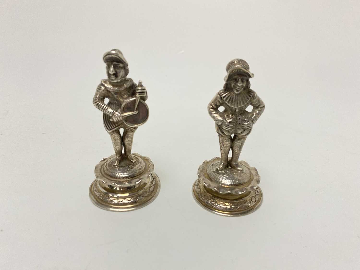 TWO EDWARDIAN NOVELTY SILVER FIGURES, THEODOR HARTMANN, SHEFFIELD 1901