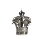 JUDAICA SILVER, IMPRESSIVE TORAH CROWN, HAZORFIM, ISRAEL