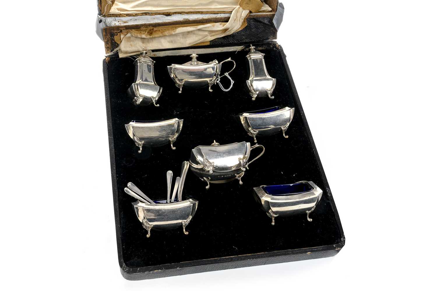 GEORGE V SILVER CRUET SET HENRY MATTHEWS, BIRMINGHAM 1927