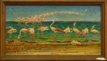 EUGENE CARTIER (FRENCH 1861 - 1943), RED FLAMINGOS