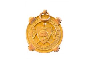 ADAM MCLEAN OF CELTIC F.C., GLASGOW CHARITY CUP WINNERS GOLD MEDAL, 1916/17
