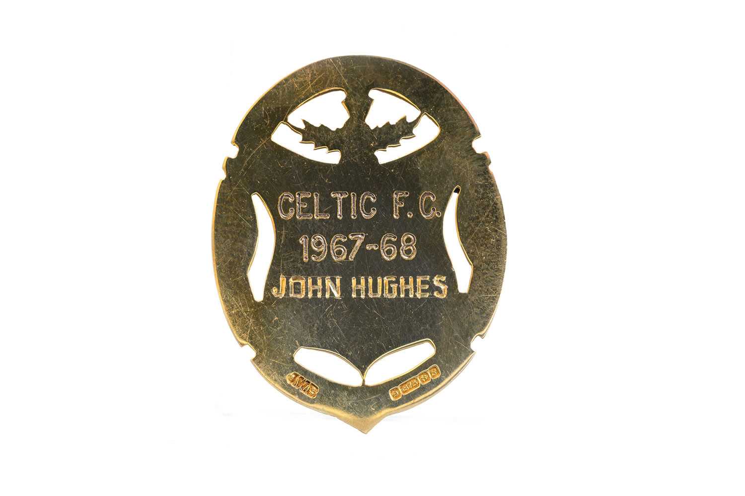 JOHN HUGHES OF CELTIC F.C., GLASGOW CUP WINNERS GOLD MEDAL, 1967/68 - Image 2 of 2