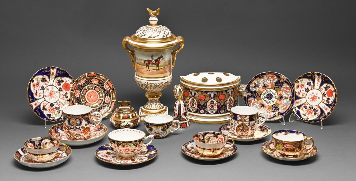 Miscellaneous Crown Derby and Royal Crown Derby Imari and Japan pattern teaware, early 20th c and