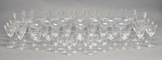 A Baccarat glass table service, Moliere (Damremont) pattern, post 1910 (59) Two glasses chipped, the