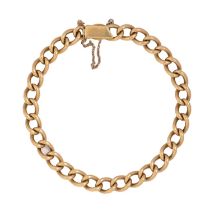 An 18ct gold bracelet, adapted from an albert, 20cm l, links individually marked, 25g Good