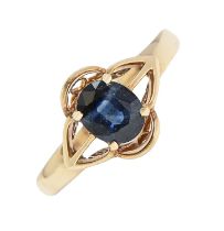 A sapphire ring, in gold marked 585, 3g, size M Good condition