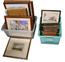 A collection of prints and drawings of Newark, 19th c and later, approximately 35