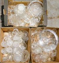 A quantity of cut, moulded and other glassware, etc