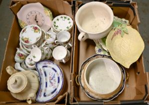 Miscellaneous ceramics, including a majolica style dish, 38cm diam, Carlton, Colclough and others
