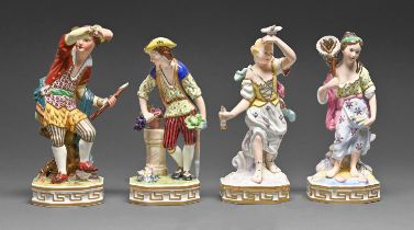 A set of Royal Crown Derby figures of the Four Elements, 20th c, in colours, 19.5cm h, red painted