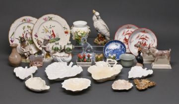 Miscellaneous ornamental ornamental pottery and porcelain, to include a pair of Rye Pottery goats,