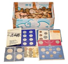 Miscellaneous United Kingdom pre-decimal coins, mostly base metal and others