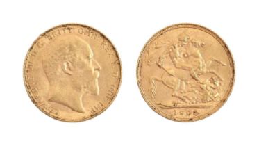 Gold Coin. Sovereign 1908