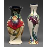 Two Moorcroft Anna Lily and Persephone vases, 1998 and 2007, 19 and 21cm h, printed and painted