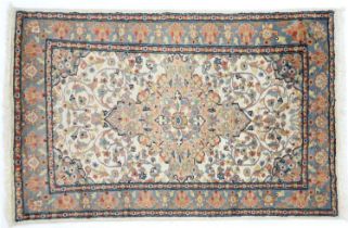 An Indian part silk piled rug, 190 x 126cm