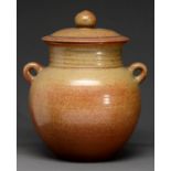 Studio ceramics. Ovoid Jar and Cover, glazed stoneware, 40cm h, potter's seal, a Studio ceramics.