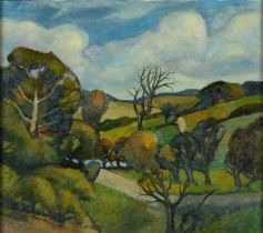 Leslie Woollaston (1900-1973) - View near Matlock, signed and dated 1972, oil on canvas, 39.5 x 44cm