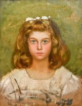Edoardo Gioja (1862-1937) - The Artist's Daughter, oil on canvas, 36.5 x 28cm   Provenance: Roy