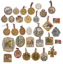 France. WWI patriotic fundraising badges, aluminium, tin and chromolithographed badges (