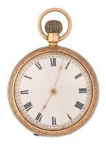 A Waltham 18ct gold keyless lady's watch, base metal dust cap, 33mm diam, Chester 1907, 31g Movement