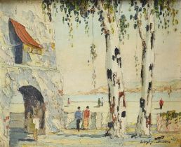Cecil Rochfort D'Oyly-John (1906-1993) - Scene on the Cote d'Azur, signed, oil on board, 22 x 27cm