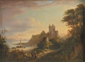 Follower of Alexander Nasmyth - Scottish Landscape with Figures, bears signature and date, oil on