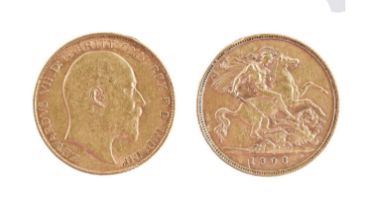 Gold coin. Half sovereign 1906