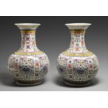 A pair of South East Asian Chinese style vases, recent manufacture, 54cm h Good condition