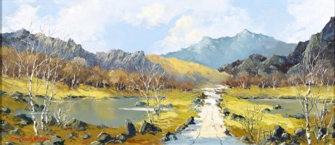 Charles Wyatt Waren (1908-1993) - Snowdonia Landscape with Silver Birches, signed, oil on board,