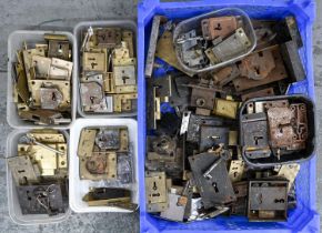 Miscellaneous brass and other cabinet locks, 19th and 20th c, several with key