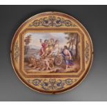 A Carl Knoll Vienna style porcelain cabaret tray, late 19th c, painted by P Tschier..., with
