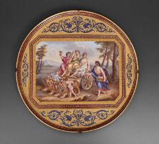 A Carl Knoll Vienna style porcelain cabaret tray, late 19th c, painted by P Tschier..., with