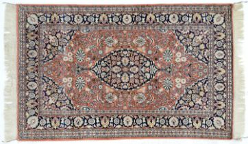 An Indian Kashmir art silk rug, 149 x 94cm