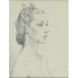 Jean Ryan (1925-2006) - Portrait of Prima Ballerina Svetlana Beriosova, head and shoulders, signed