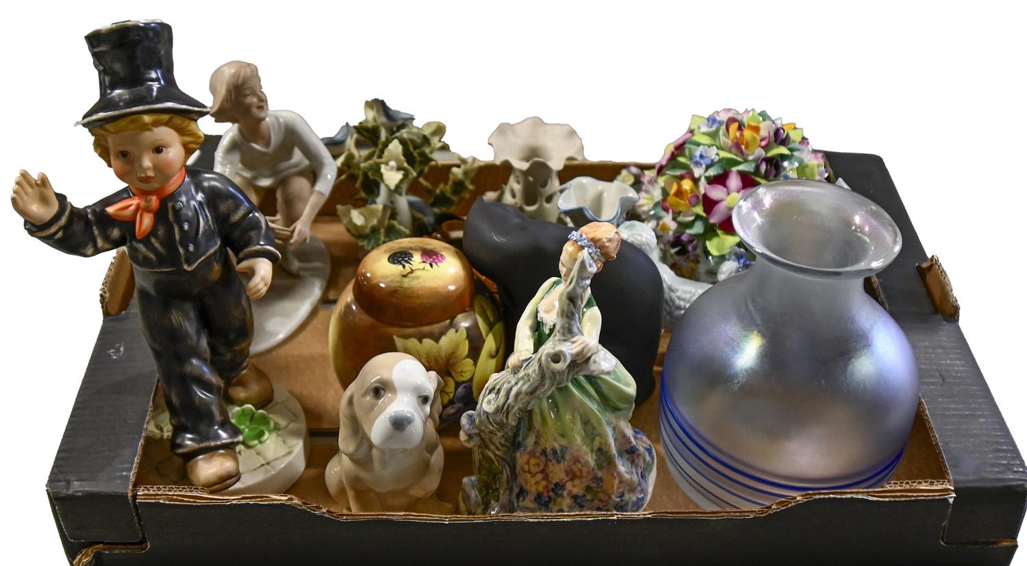 A quantity of decorative ceramics and glass, including Goebel, Minton and other Continental