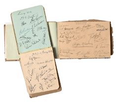 Cricket and football. Two autograph albums, signatures and signed pieces, late 1940s - early