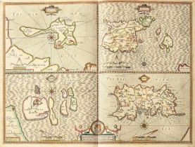 John Speed (1551/52-1629) - The Isle of Man, double-page map, letterpress to verso, s.l., dated 1610