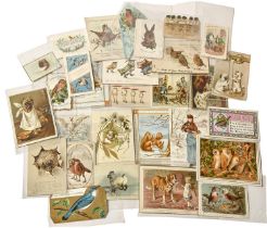 Christmas Greetings Cards. Approx. ninety with animals, including anthropomorphic and novelty,