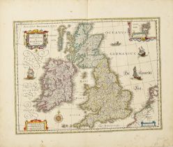 Wales. Joan Blaeu (1596-1673) - Caernarvonshire and Anglesey, and Denbighshire and Flintshire; two