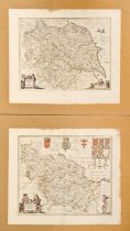 Yorkshire. Jan Janssonius/Jan Jansson (1588-1664) - four double-page county maps, mixed dates, but