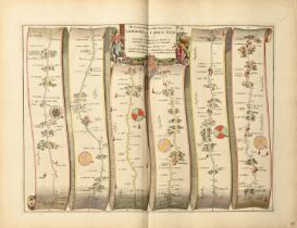 John Ogilby (1600-1676) - Thirty-seven harlequin English road maps, allegorical titles, mixed dates,